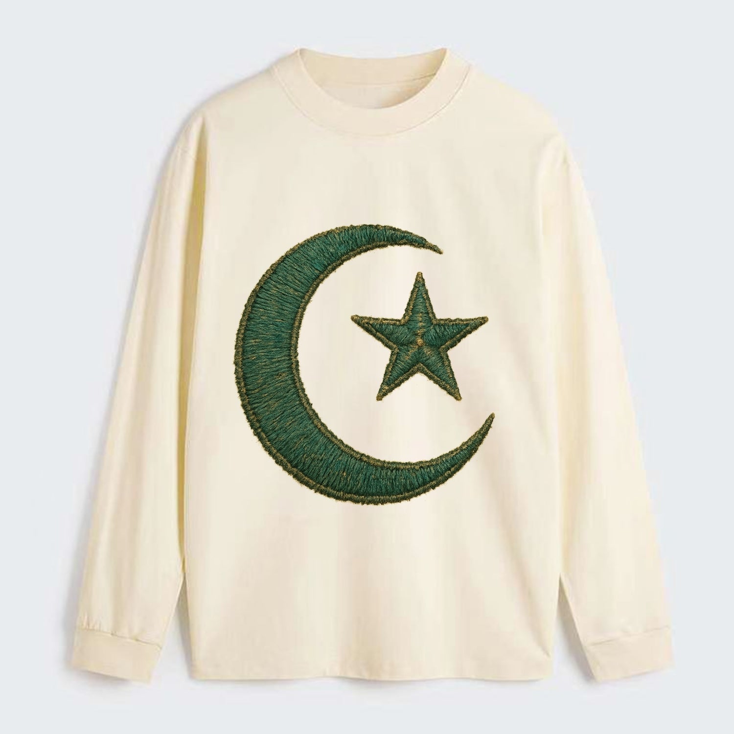 Crescent Moon and Star - Classic Long Sleeve Shirt - Beige