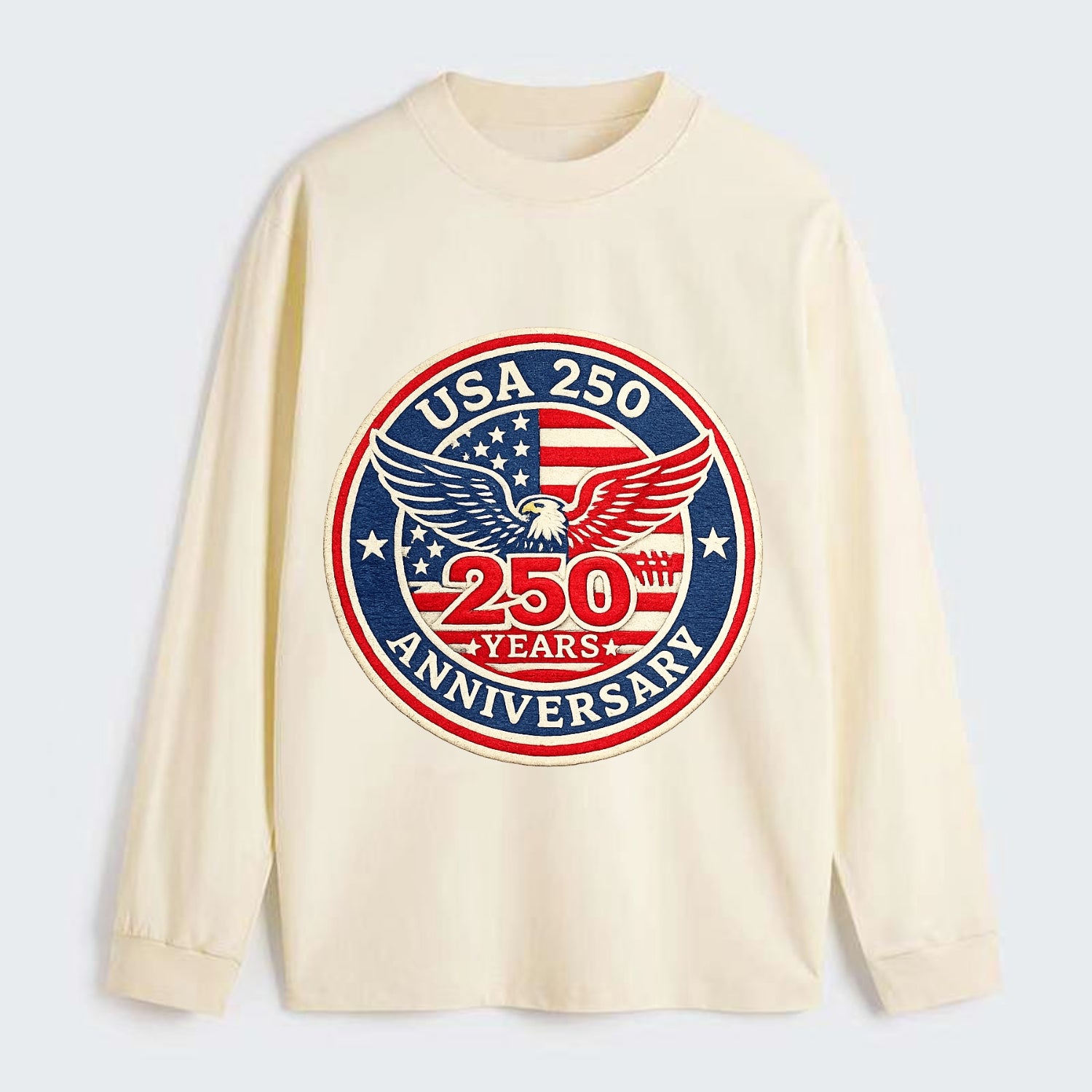 Usa 250th Anniversary Eagle - Classic Long Sleeve Shirt - Beige