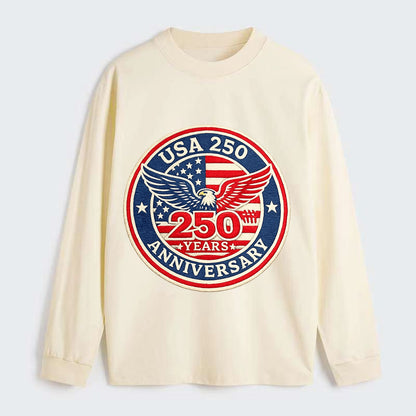 Usa 250th Anniversary Eagle - Classic Long Sleeve Shirt - Beige