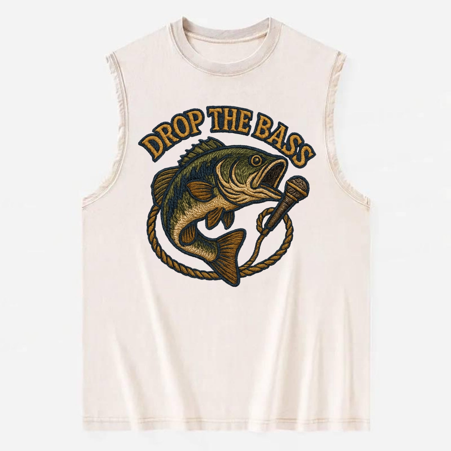 Drop The Bass  - Vintage Washed Tank - Beige