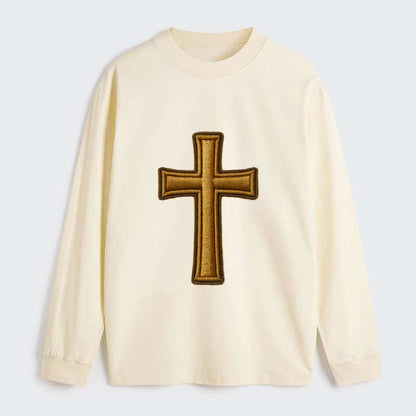 Latin Cross - Classic Long Sleeve Shirt - Beige