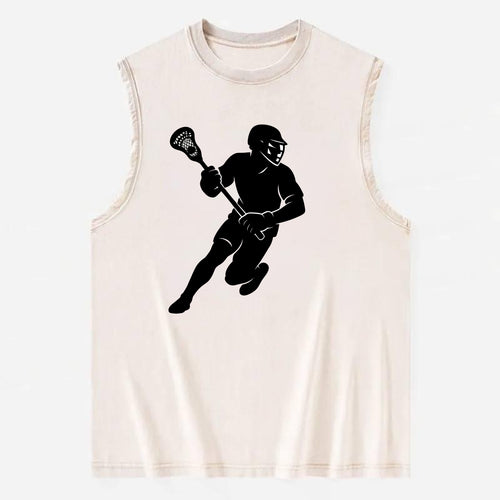 Lacrosse player cradling stick - Vintage Washed Tank