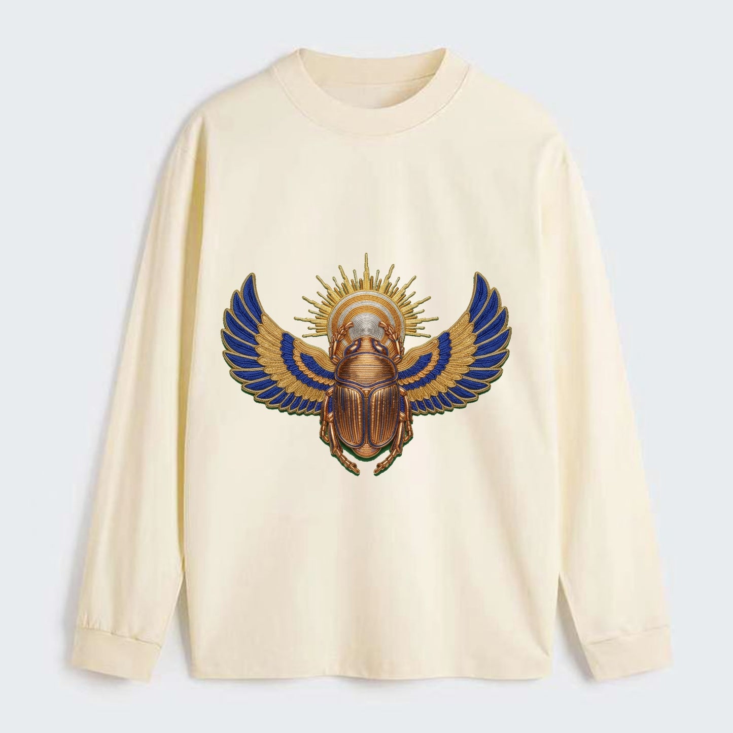 Winged Scarab - Classic Long Sleeve Shirt - Beige