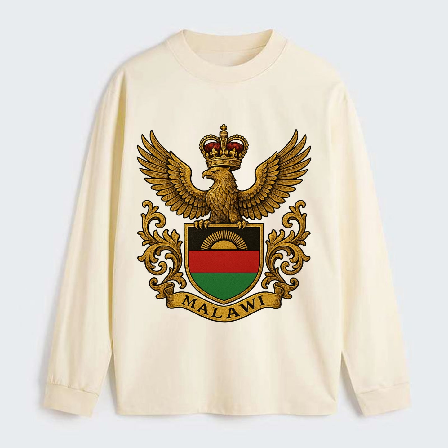 Malawi Royal Logo  - Classic Long Sleeve Shirt - Beige