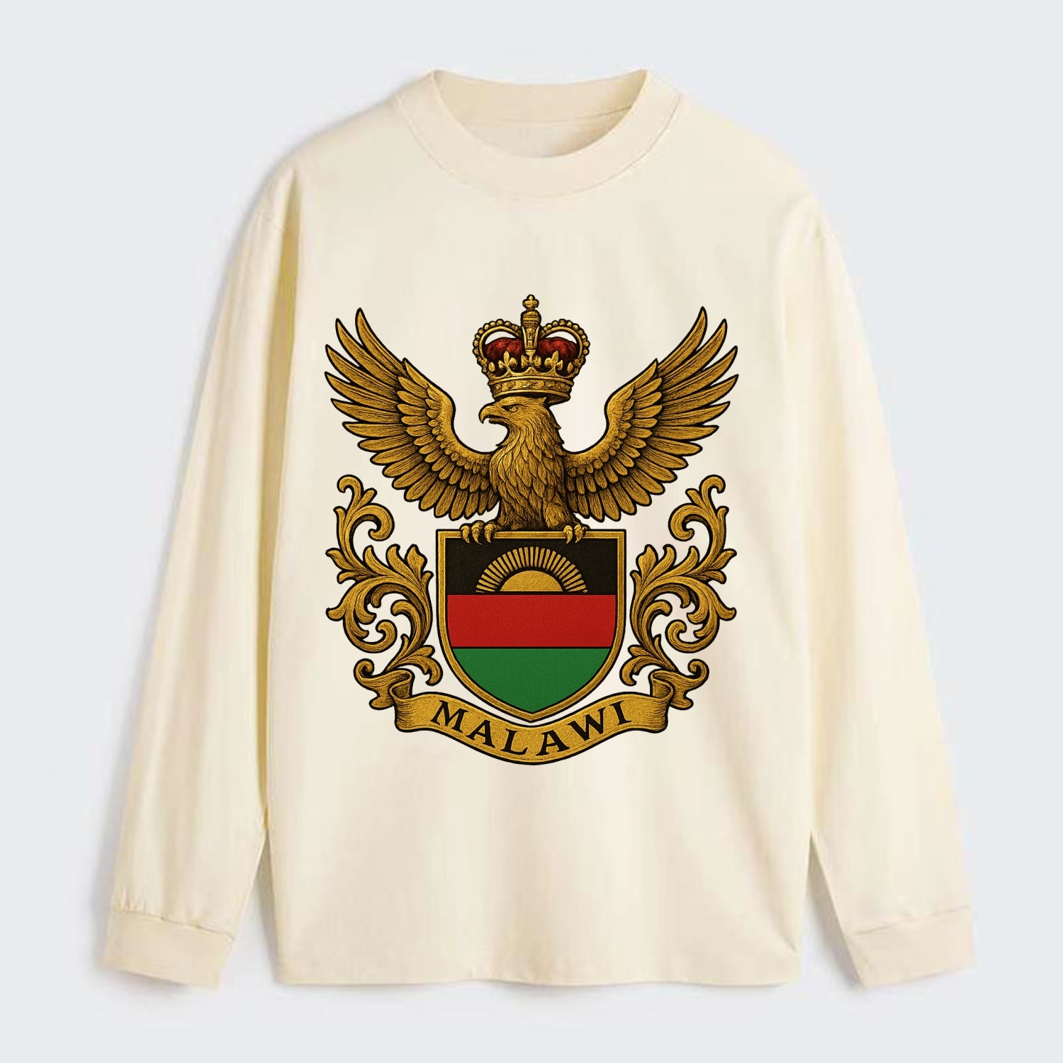Malawi Royal Logo  - Classic Long Sleeve Shirt - Beige