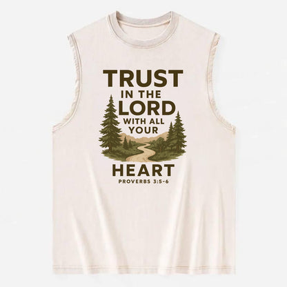 Proverbs 3:5-6 Path - Vintage Washed Tank - Beige