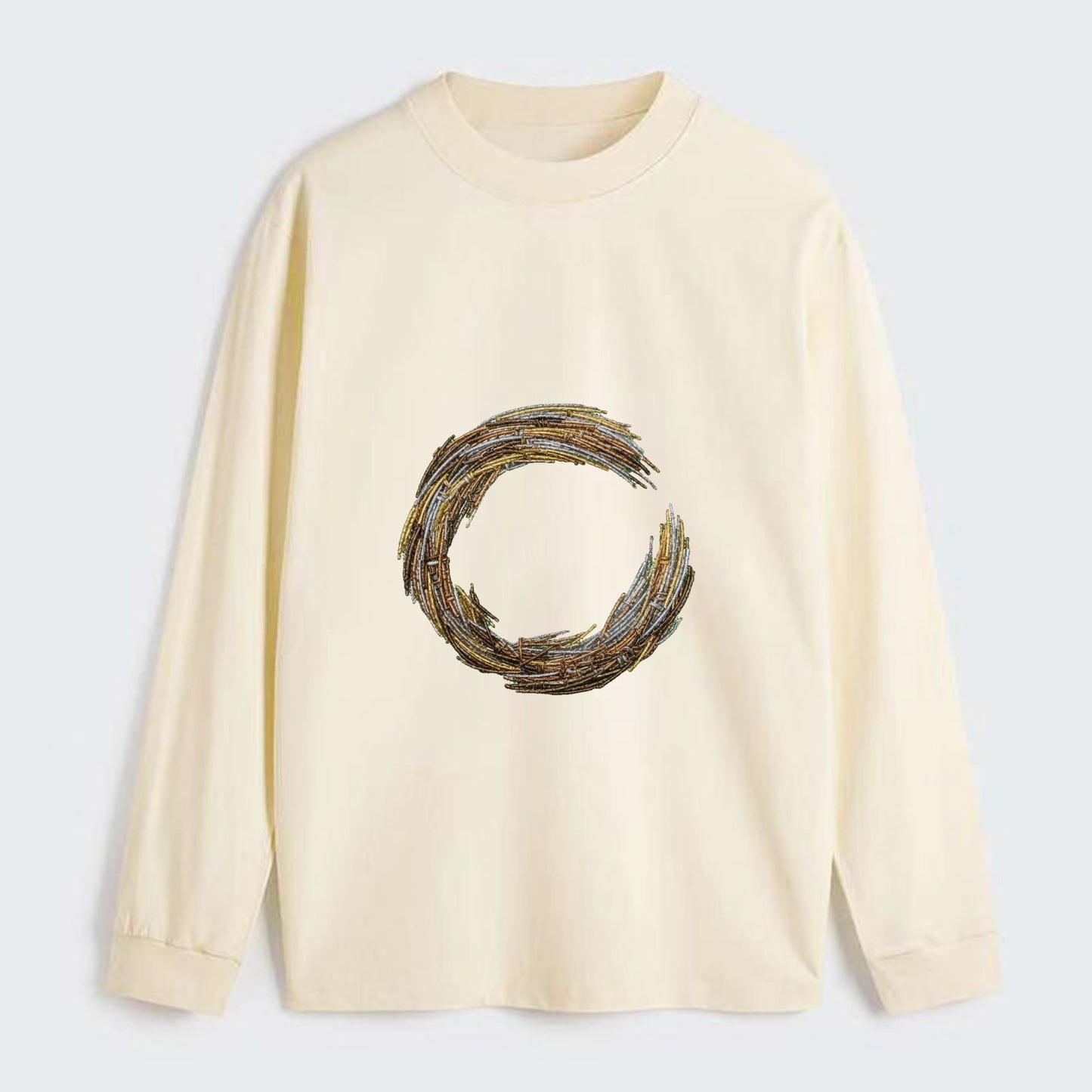 Enso Circle - Classic Long Sleeve Shirt - Beige