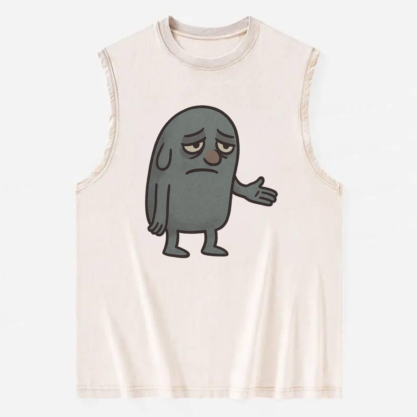 FOLLOWERS ARE GHOSTS | Transparent crowd following nobody - Vintage Washed Tank - Beige