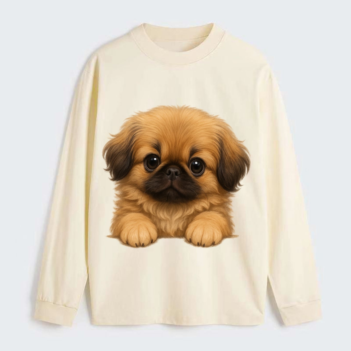 Pekingese  - Classic Long Sleeve Shirt - Beige