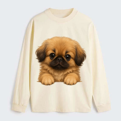 Pekingese  - Classic Long Sleeve Shirt - Beige