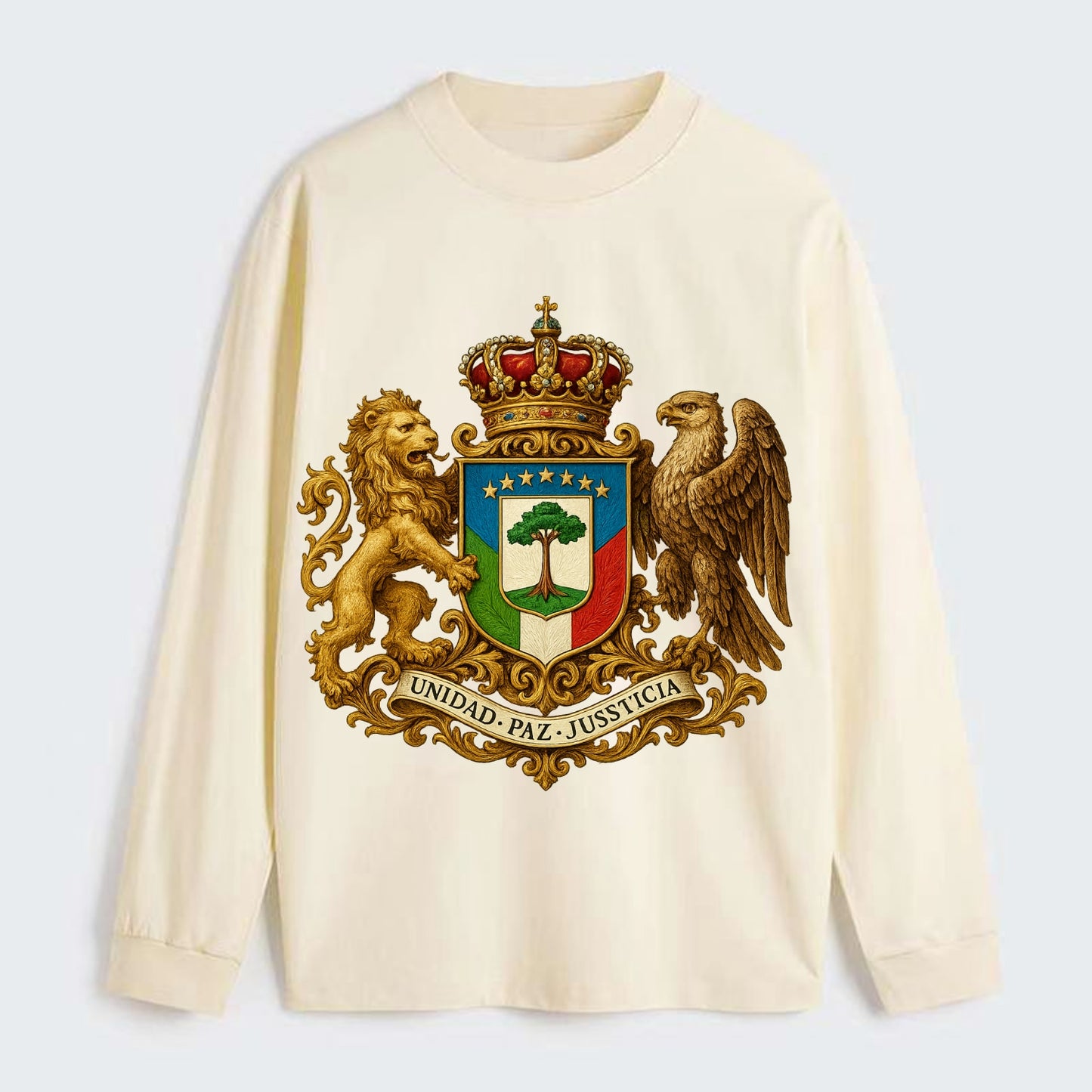 Equatorial Guinea Silk Cotton Tree Emblem - Classic Long Sleeve Shirt - Beige