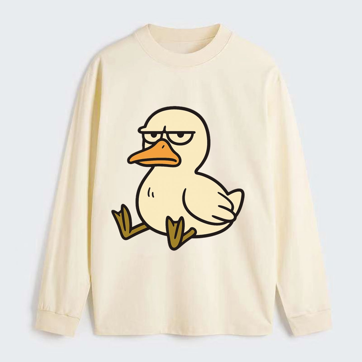 The Duck Judging Silently - Classic Long Sleeve Shirt - Beige