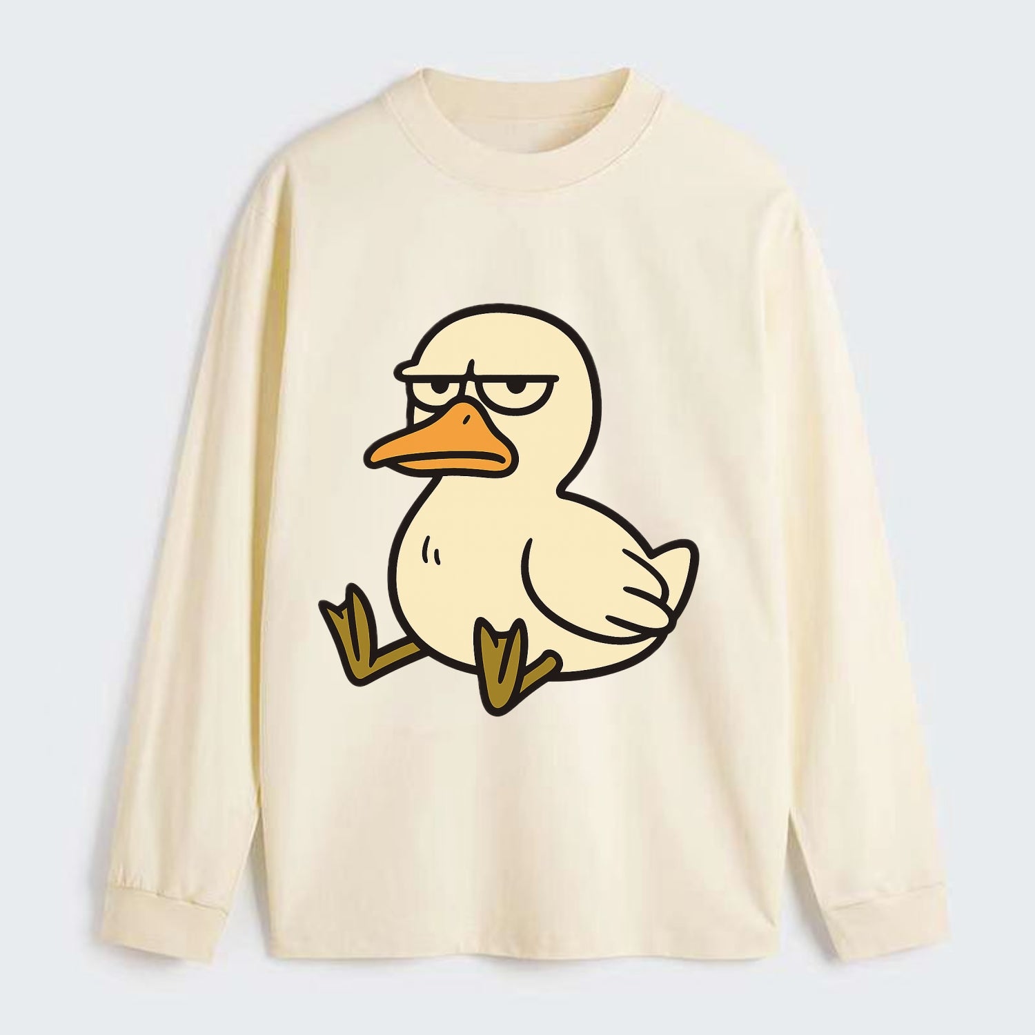 The Duck Judging Silently - Classic Long Sleeve Shirt - Beige