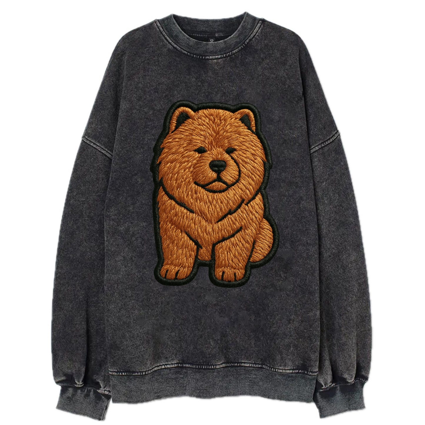 Chow Chow - Trendy lion-mane design with - Vintage Sweatshirt - Black