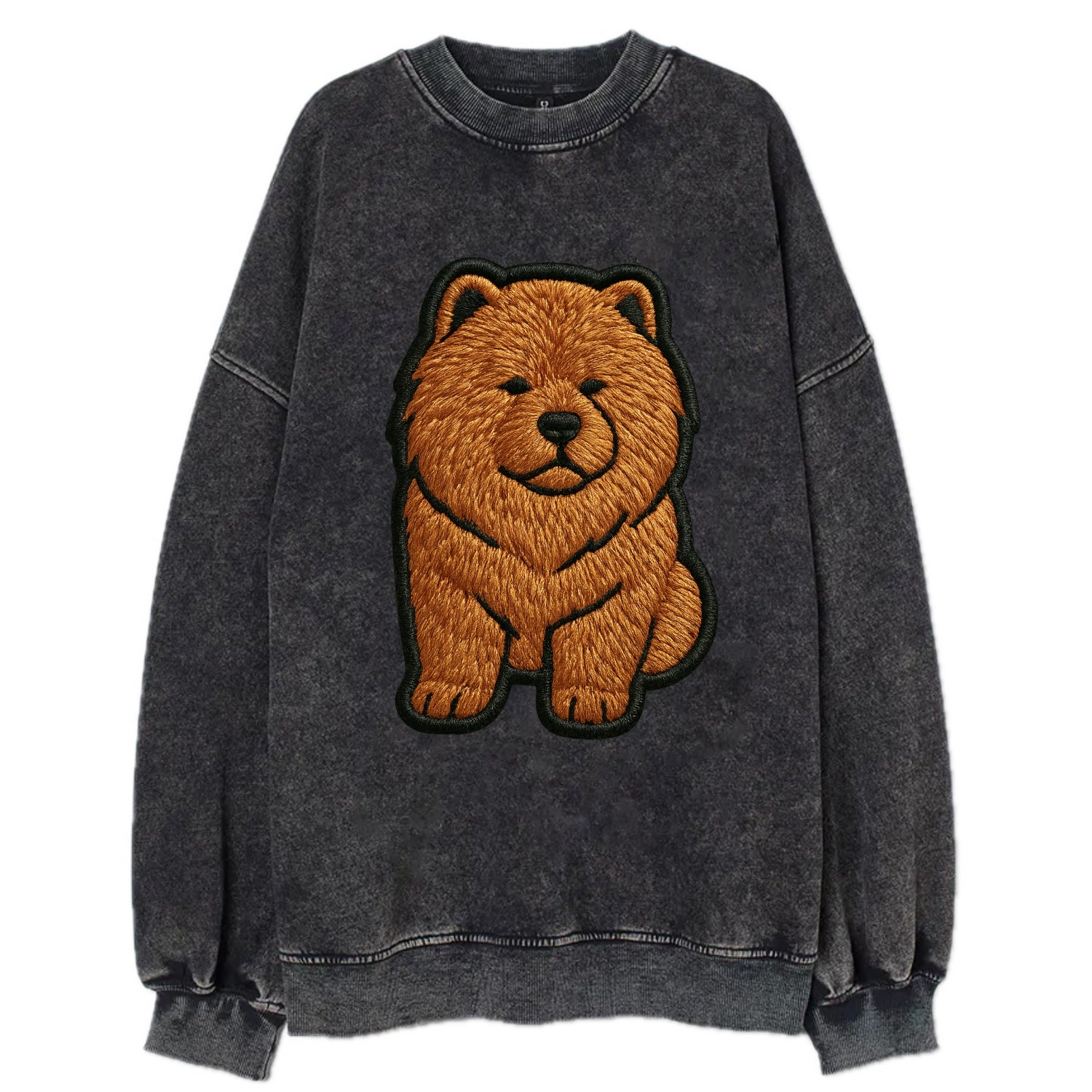 Chow Chow - Trendy lion-mane design with - Vintage Sweatshirt - Black