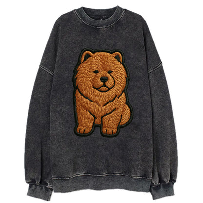 Chow Chow - Trendy lion-mane design with - Vintage Sweatshirt - Black