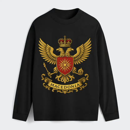Macedonia Heritage Badge - Classic Long Sleeve Shirt - Black