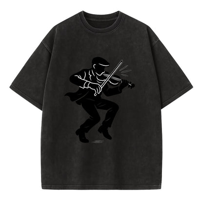 Irish folk musician traditional jig - Vintage T-shirt - Black