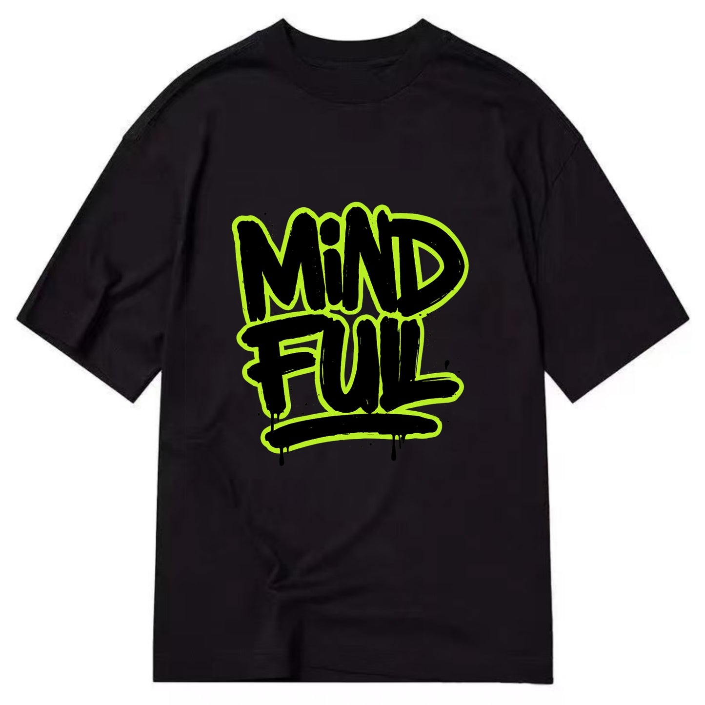 Bold typography design - "MINDFUL" - present awareness, conscious living - Classic T-shirt - Black