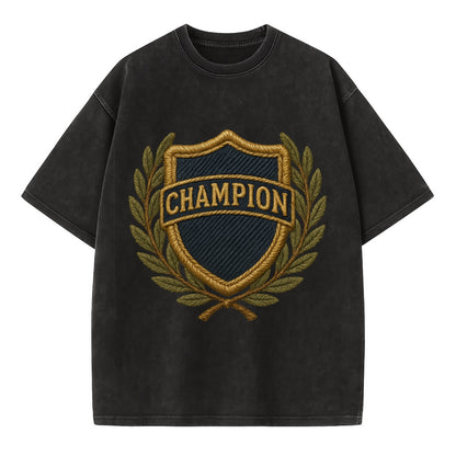 Champion Shield  - Vintage T-shirt - Black