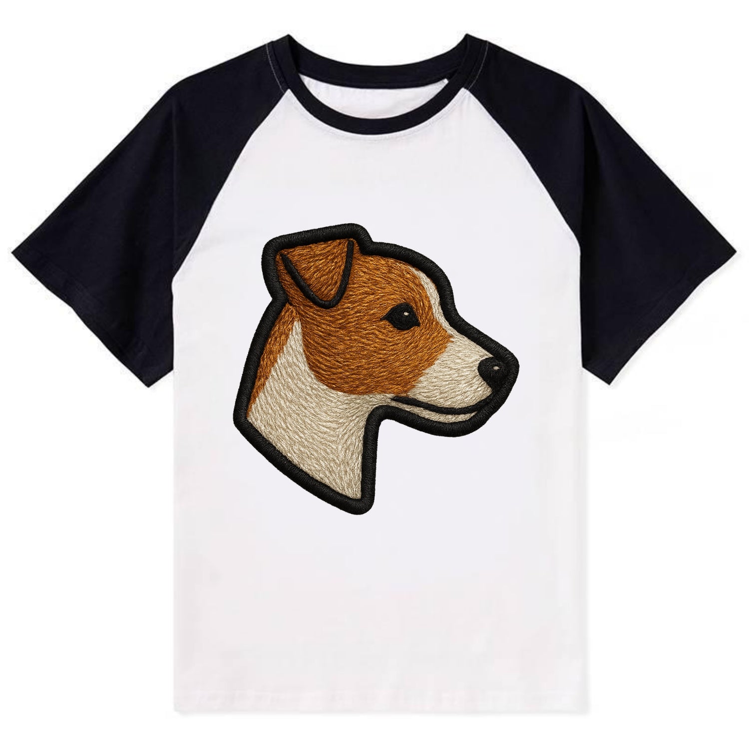 Jack Russell Terrier - Modern small terr - Contrast Raglan T-shirt - Black