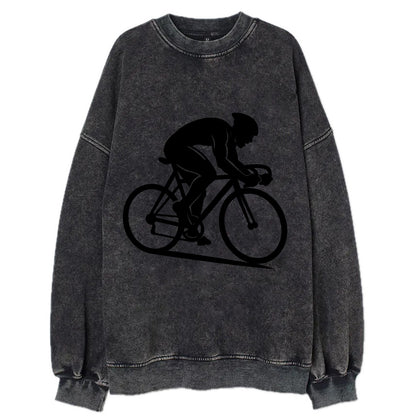Sprint cyclist racing stance - Vintage Sweatshirt - Black