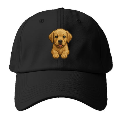 Baby Labrador Retriever Puppy - yellow/black/chocolate, soulful eyes, - Baseball Cap For Big Heads - Black