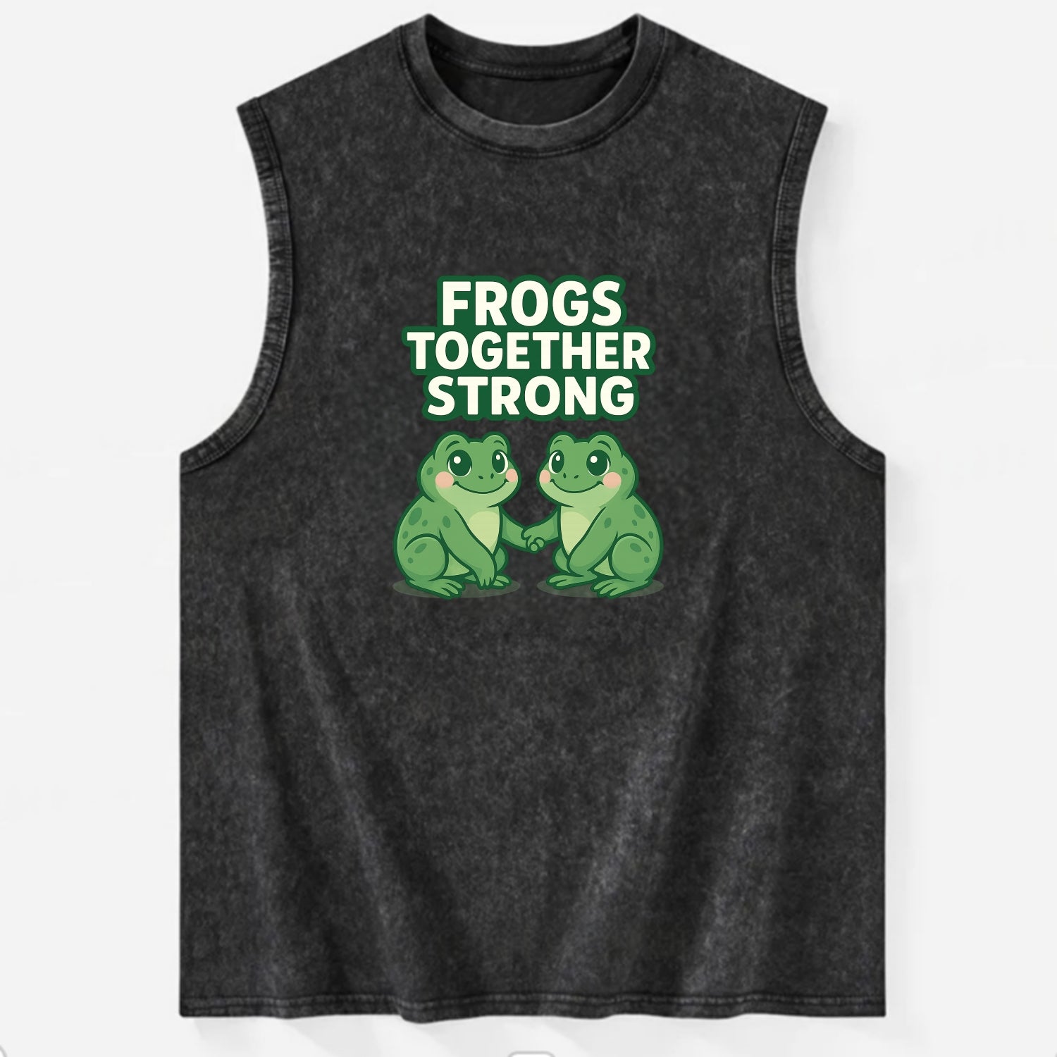 Frogs Together Strong 2 - Vintage Washed Tank - Black