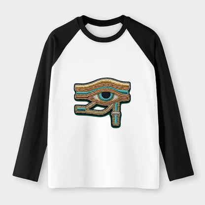 Eye of Horus - Raglan Long Sleeve T-Shirt - Black