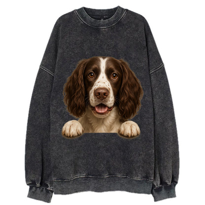 English Springer Spaniel  - Vintage Sweatshirt - Black