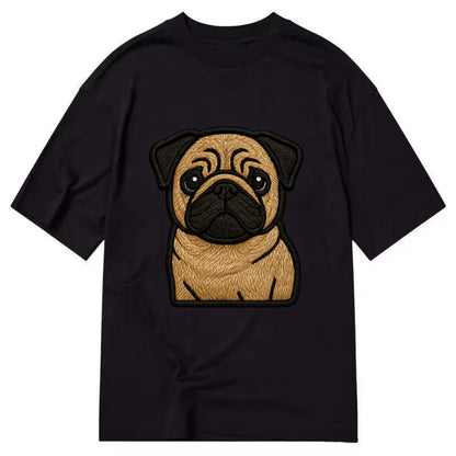 Pug - Contemporary wrinkled design with - Classic T-shirt - Black