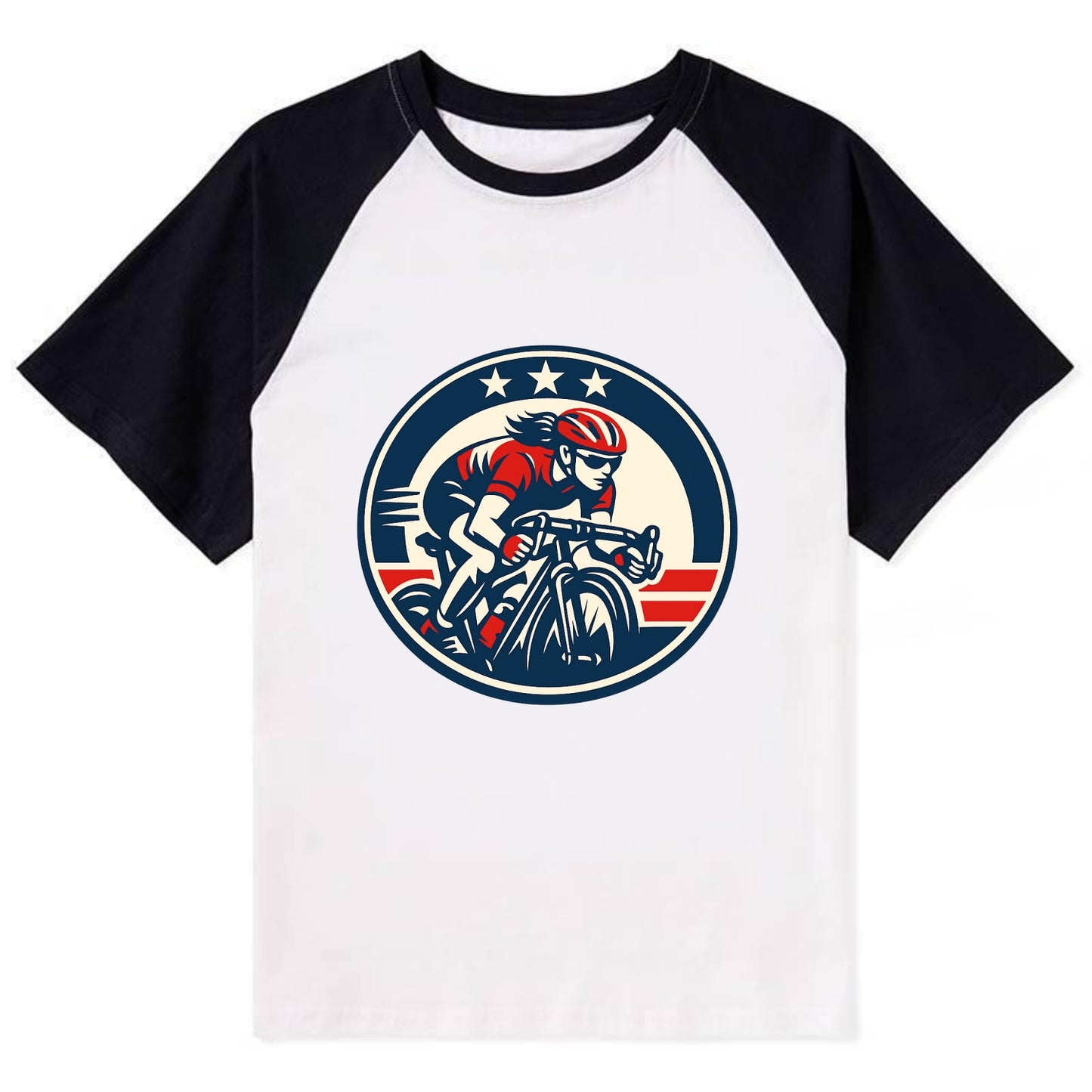 Speed Queen Emblem - Contrast Raglan T-shirt - Black