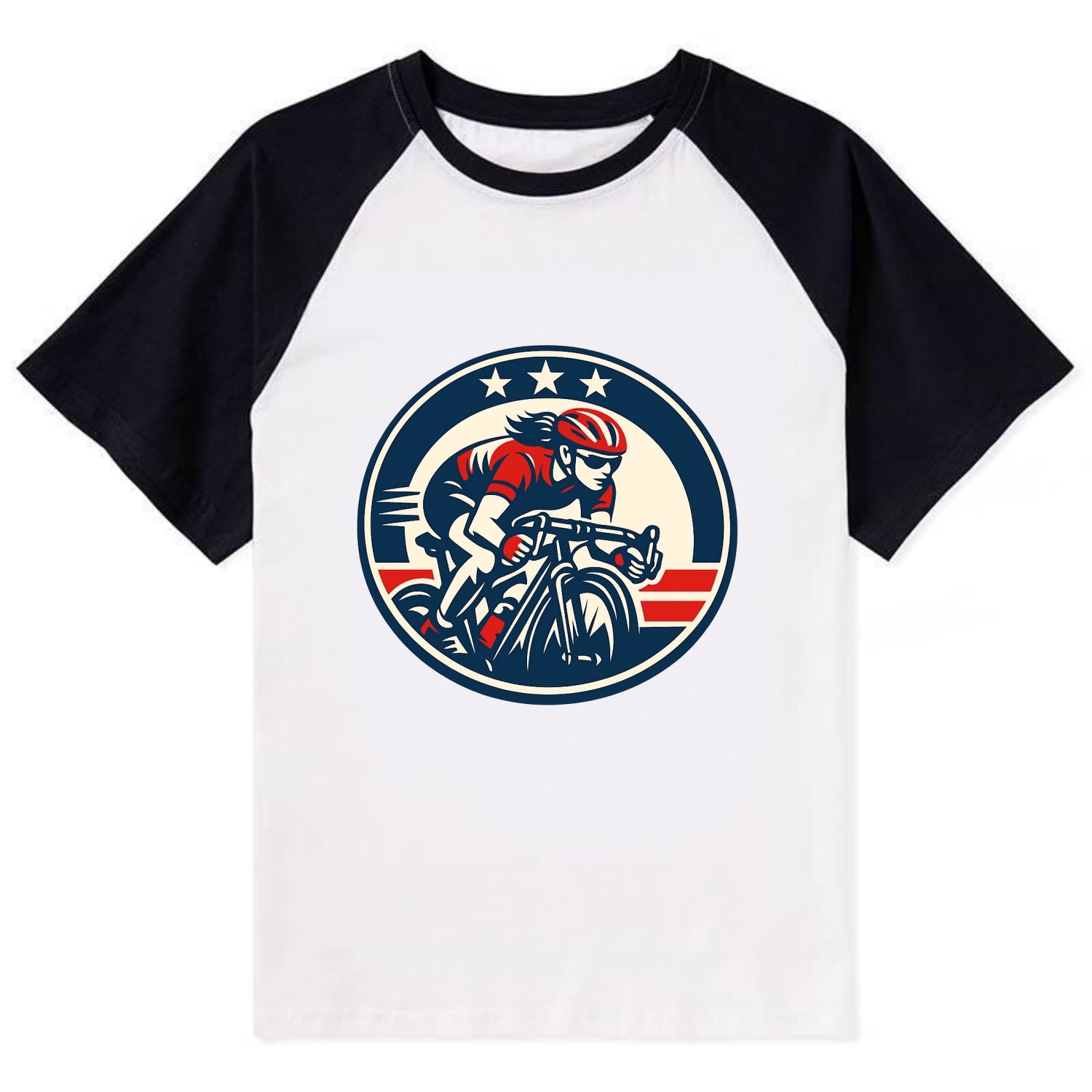 Speed Queen Emblem - Contrast Raglan T-shirt - Black