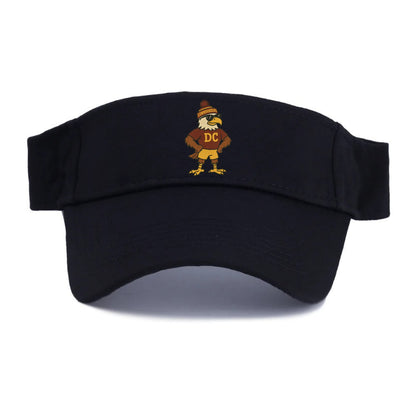 DC Eagle wearing Commanders burgundy and gold beanie with pom pom and wayfarer sunglasses - Visor - Black