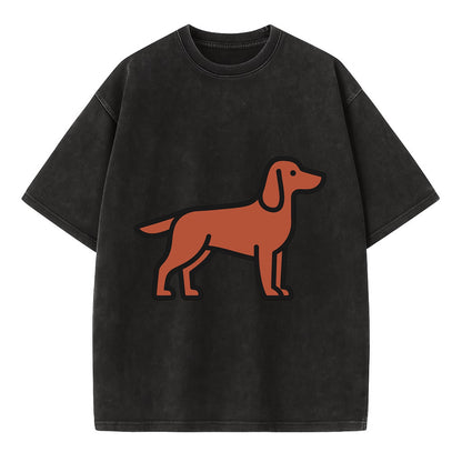 Irish Setter - Red/chestnut flat side profile - Vintage T-shirt - Black