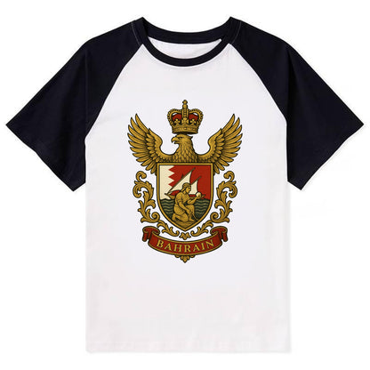 Bahrain Heritage Badge  - Contrast Raglan T-shirt - Black