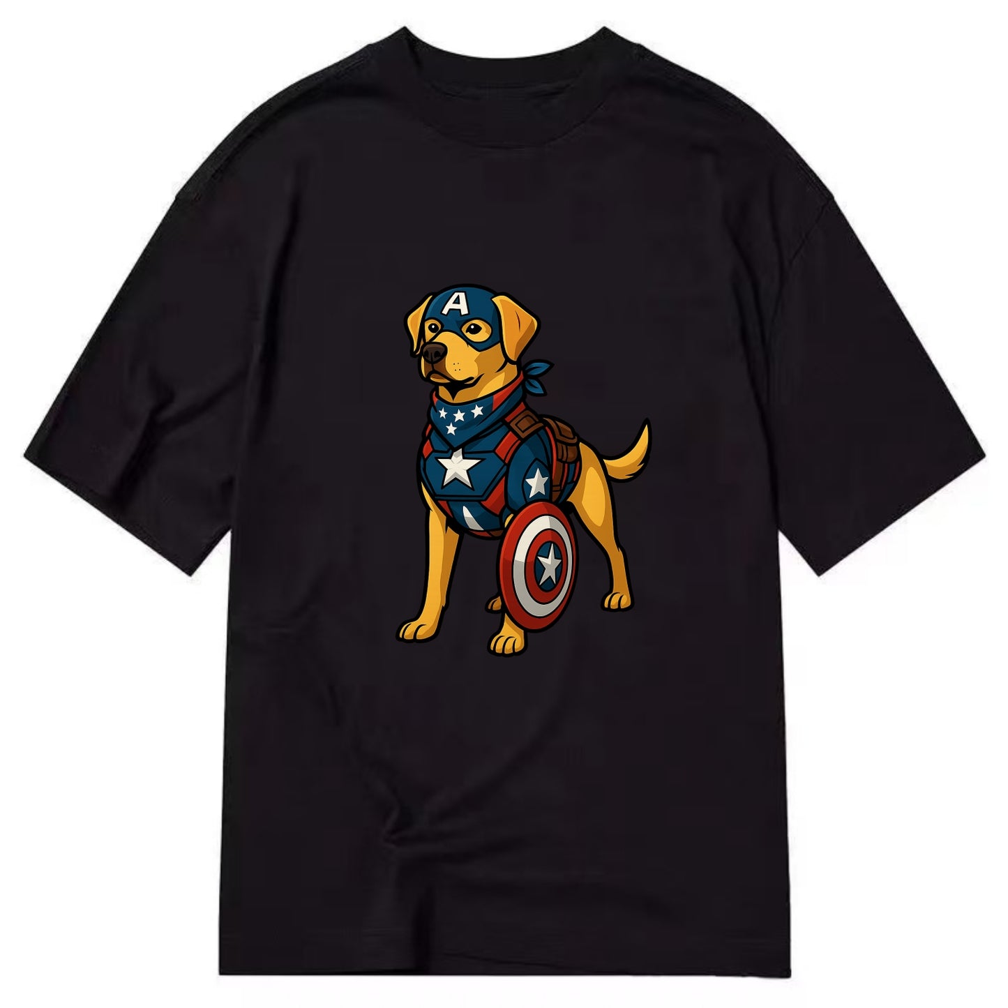 Labrador Captain America  - Classic T-shirt - Black
