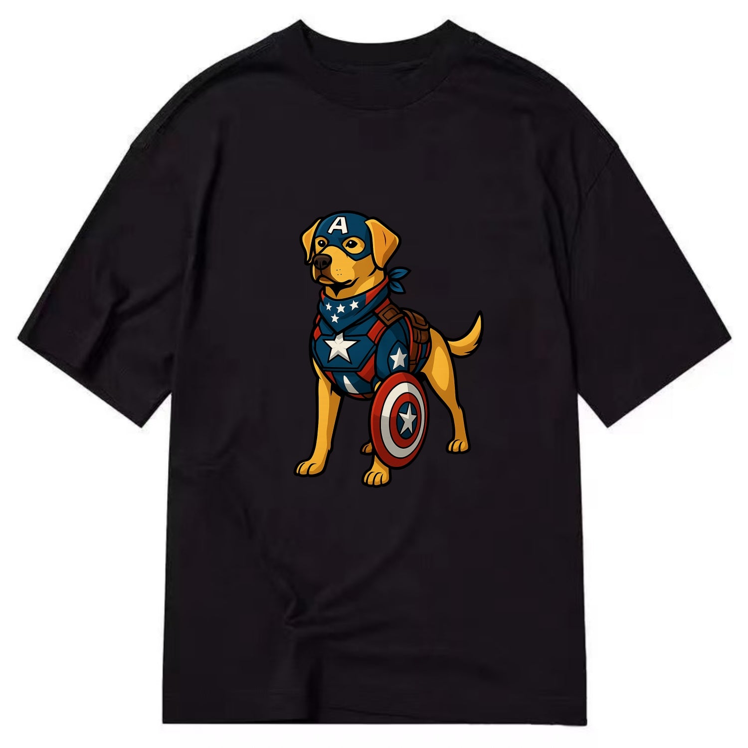 Labrador Captain America  - Classic T-shirt - Black