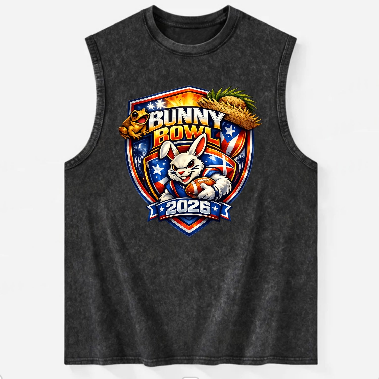 Bunny Bowl 2026 - Vintage Washed Tank - Black