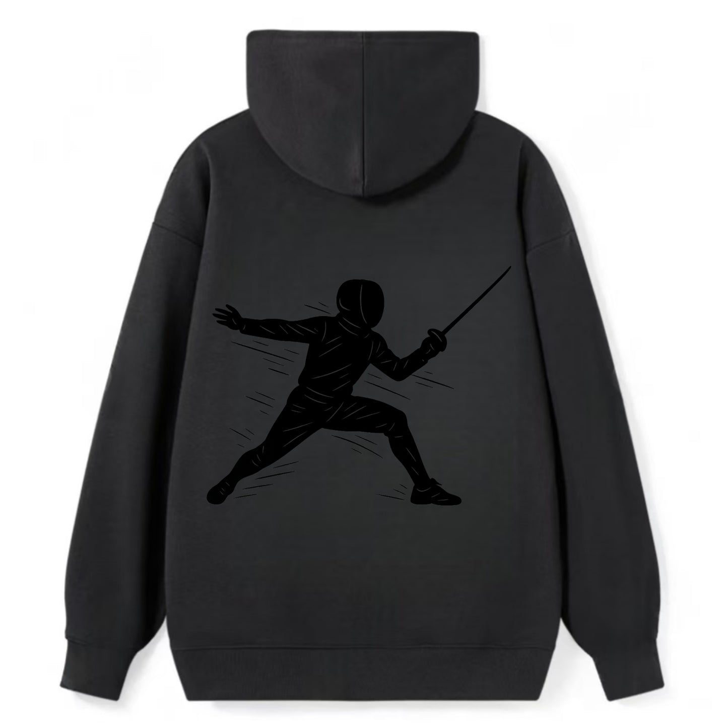 Fencer lunging attack position - Classic Pullover Hoodie - Black