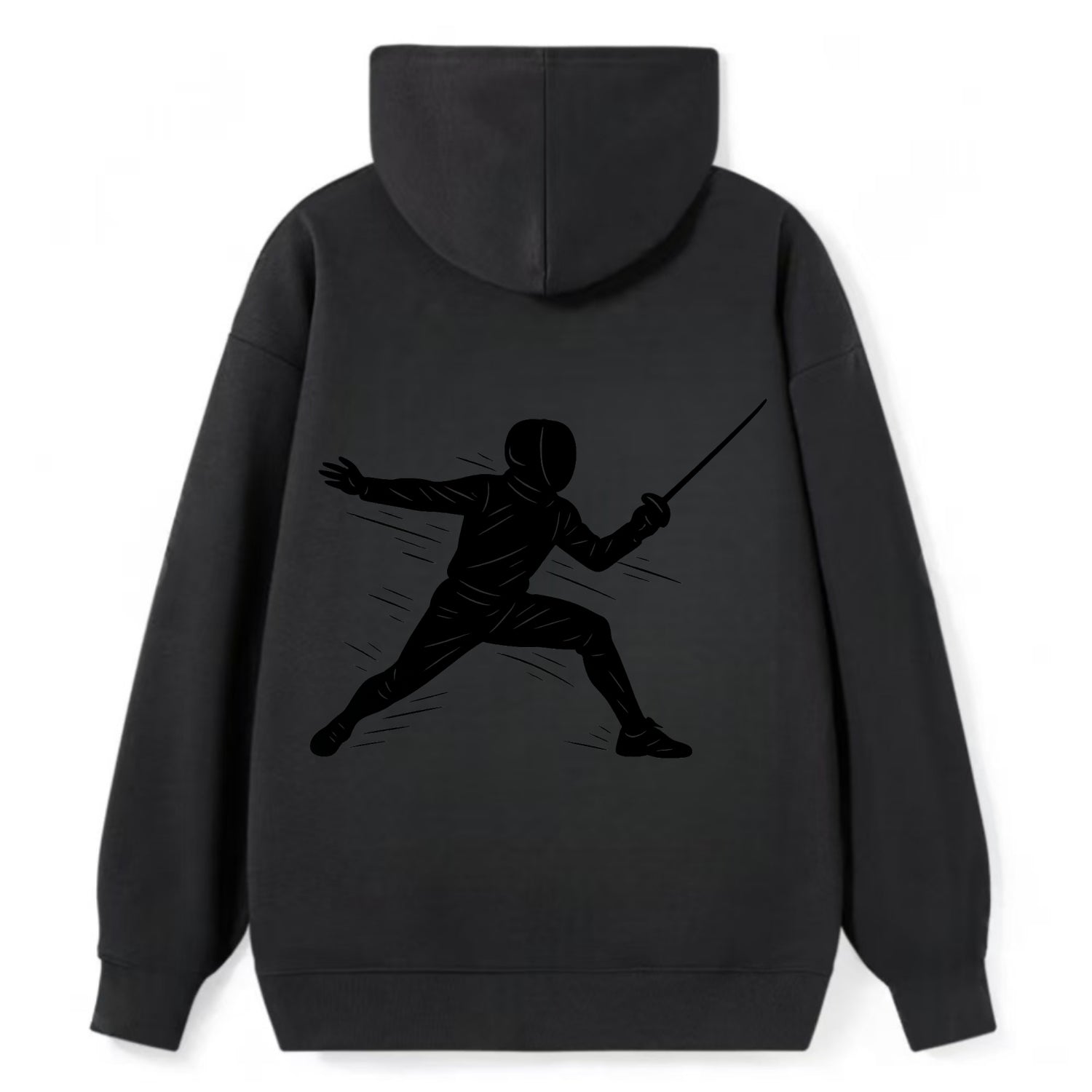 Fencer lunging attack position - Classic Pullover Hoodie - Black