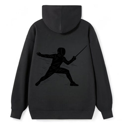 Fencer lunging attack position - Classic Pullover Hoodie - Black