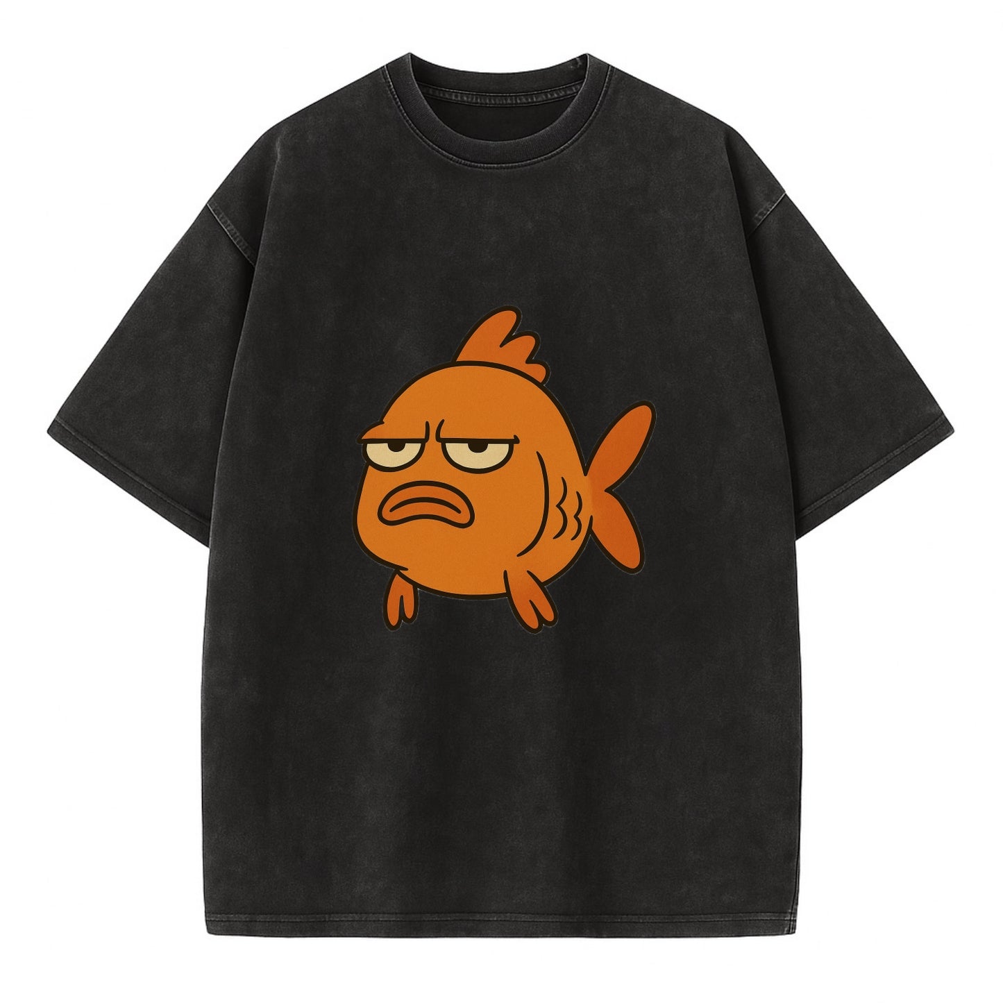 The Goldfish Judging Silently - Vintage T-shirt - Black