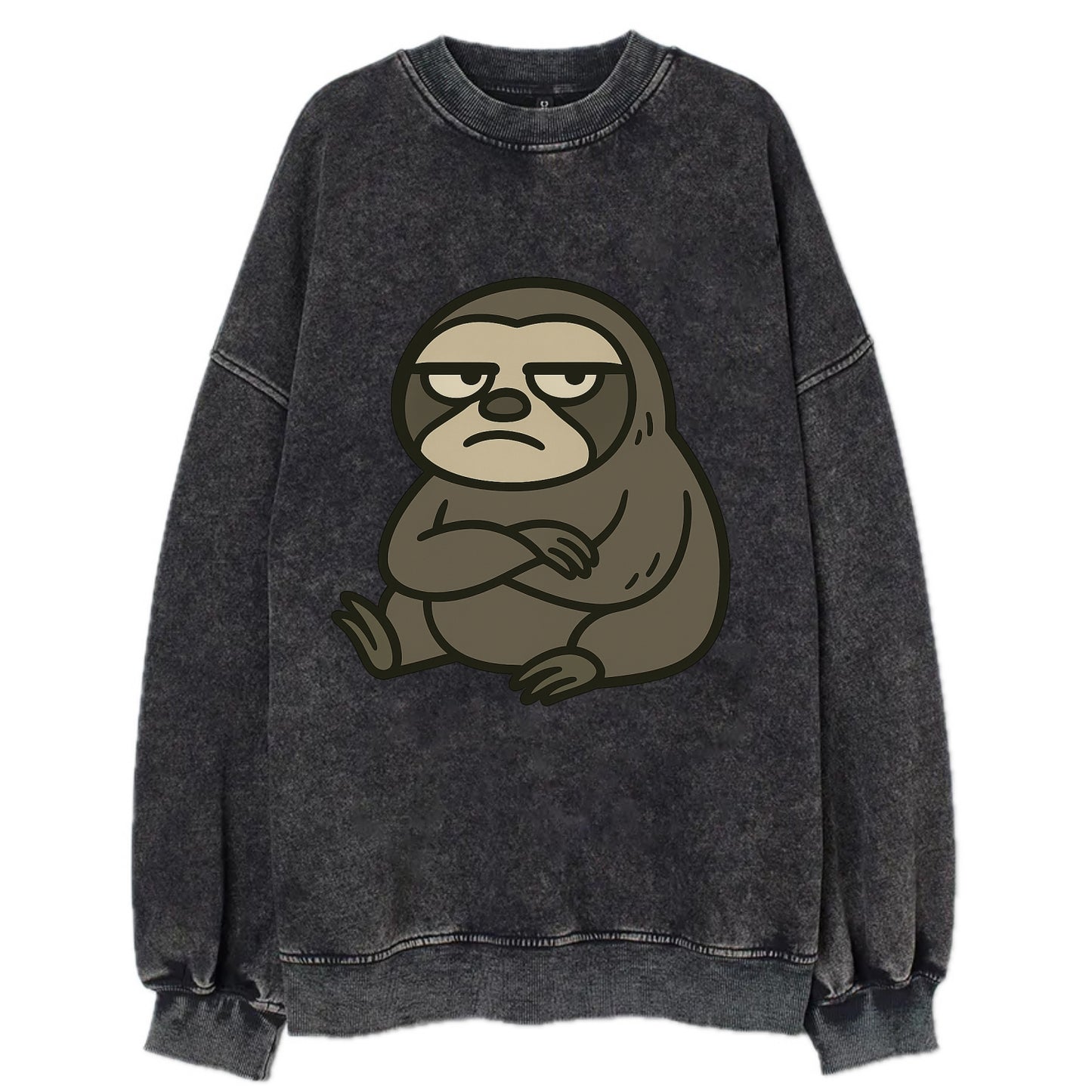 The Sloth Judging Silently - Vintage Sweatshirt - Black