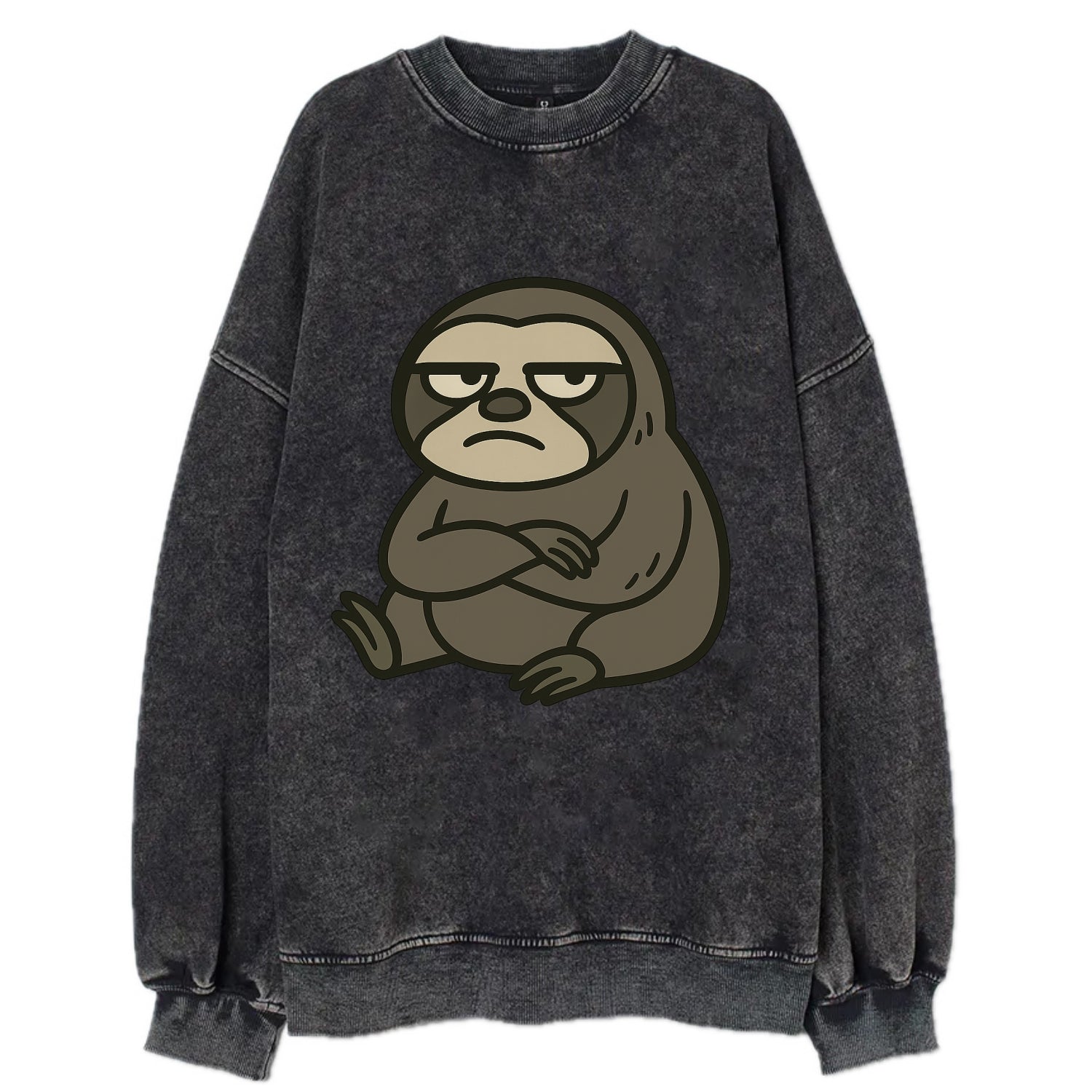 The Sloth Judging Silently - Vintage Sweatshirt - Black