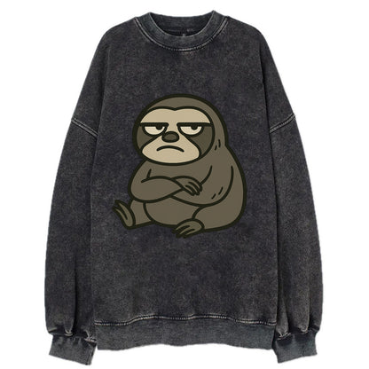 The Sloth Judging Silently - Vintage Sweatshirt - Black