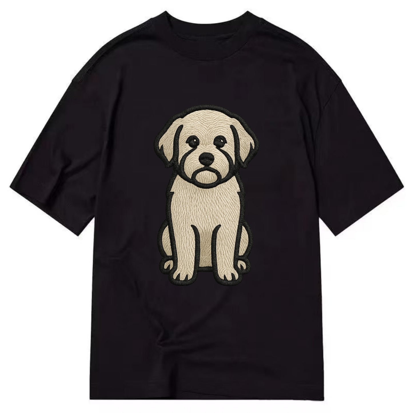 Havanese - Cream colored sitting pose - Classic T-shirt - Black
