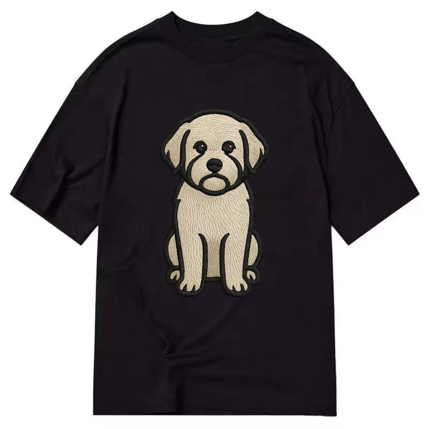 Havanese - Cream colored sitting pose - Classic T-shirt - Black