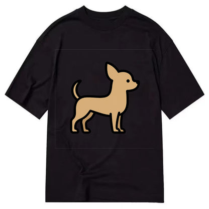 Chihuahua - Tan smooth coat flat side profile - Classic T-shirt - Black