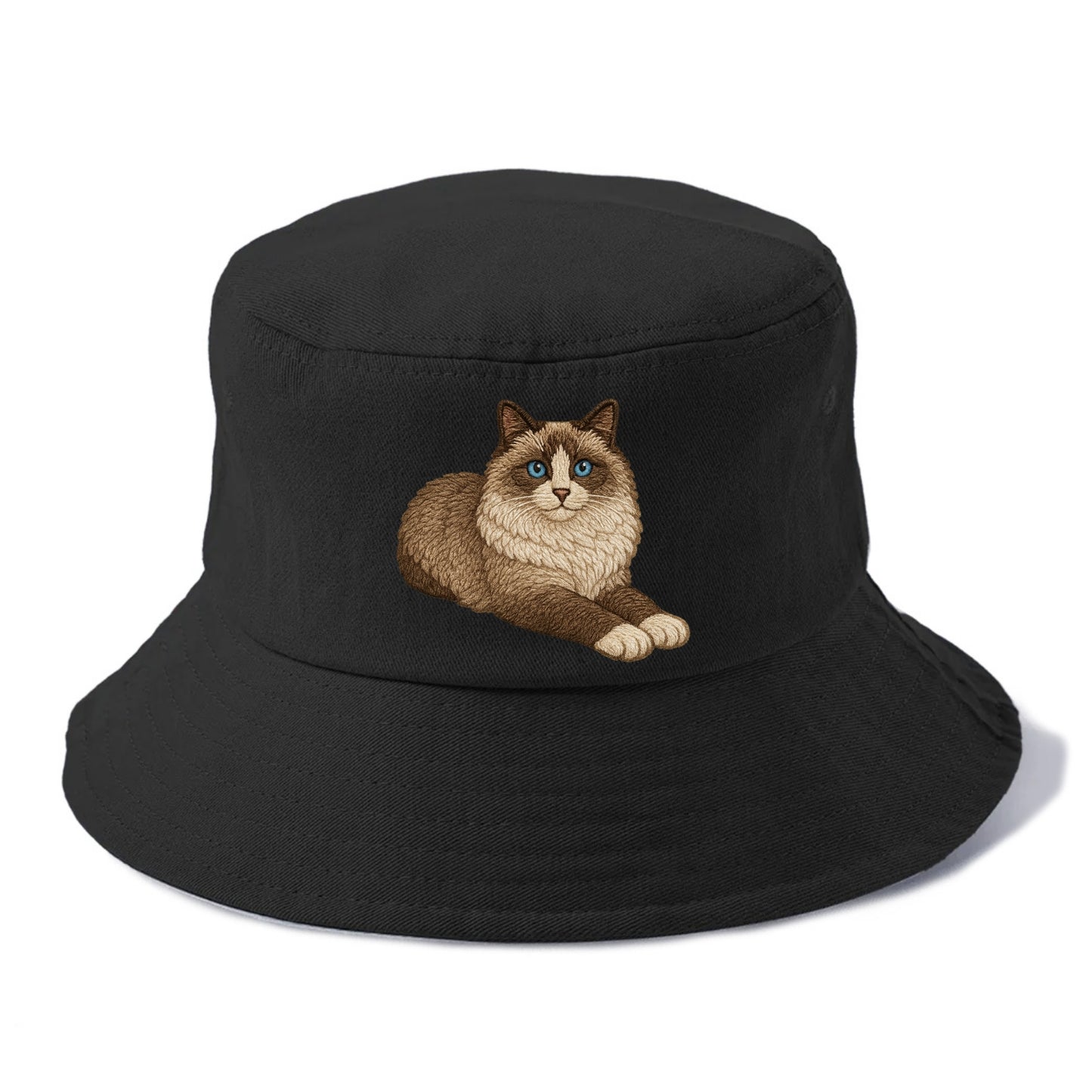 Ragdoll  relaxed lying down with head up Bucket Hat - Black